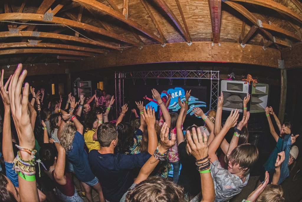 A young creator performing on stage at a Boredomfighters event