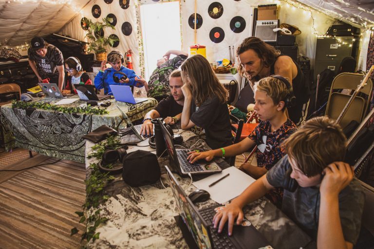 Students launching a real community music project
